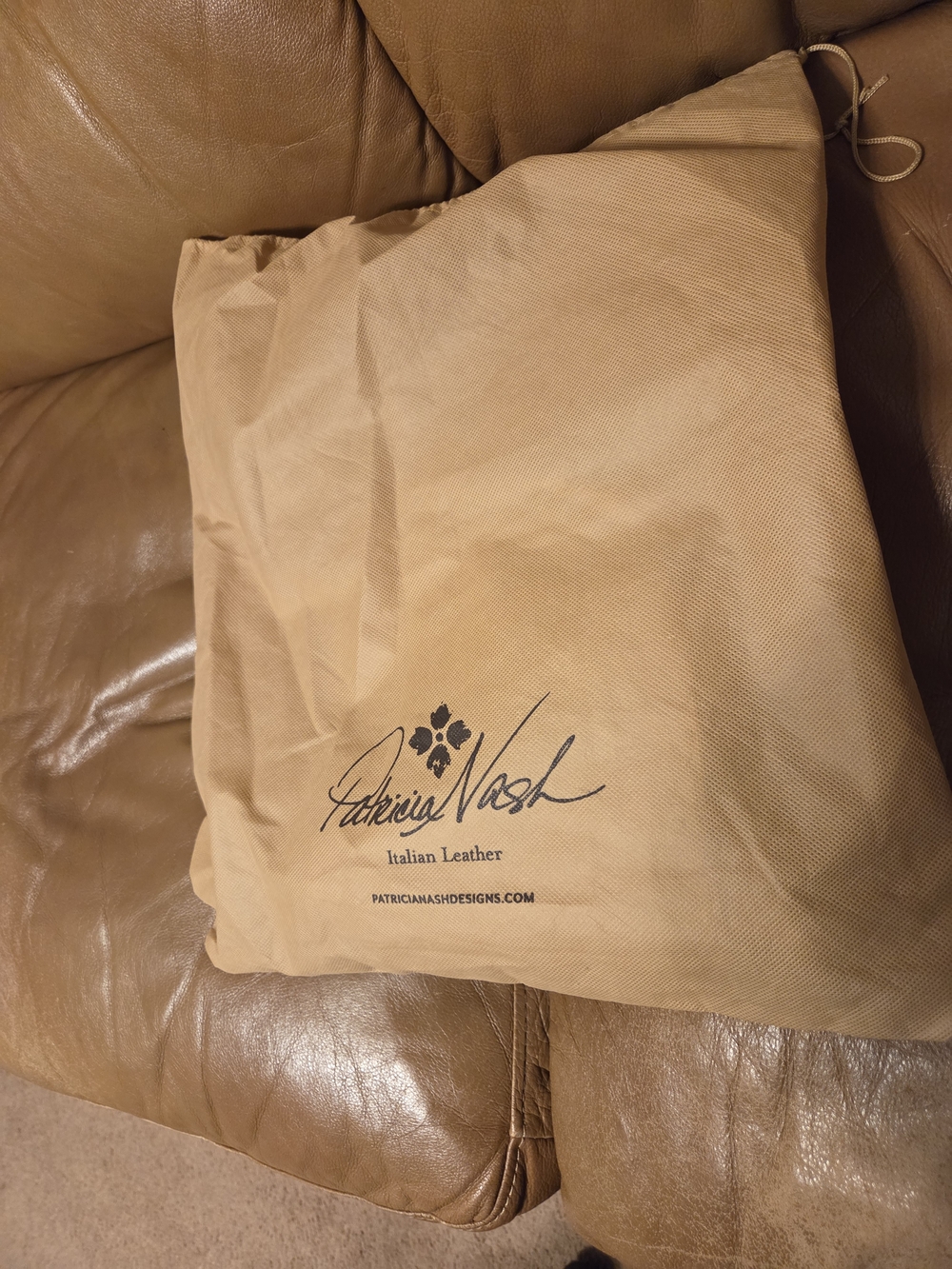 Patricia Nash Tan Dust Bag with Logo 16"×16"